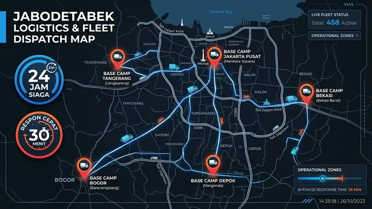 Peta Sebaran Pos Armada Truk Tangki Sedot WC Jakarta & Jabodetabek